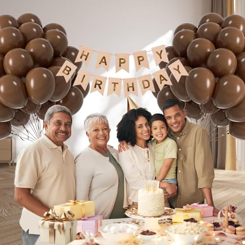 Image of Dark Brown Balloons 12 inch, Brown Latex 50pcs Party Balloons | Coffee, Birthday, Baby Shower, Wedding, Anniversary Party Decorations