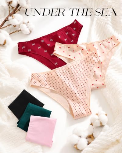 Image of Cotton Underwear Women Sexy Cheeky Bikini Panties Lingerie Outfits 6 pack