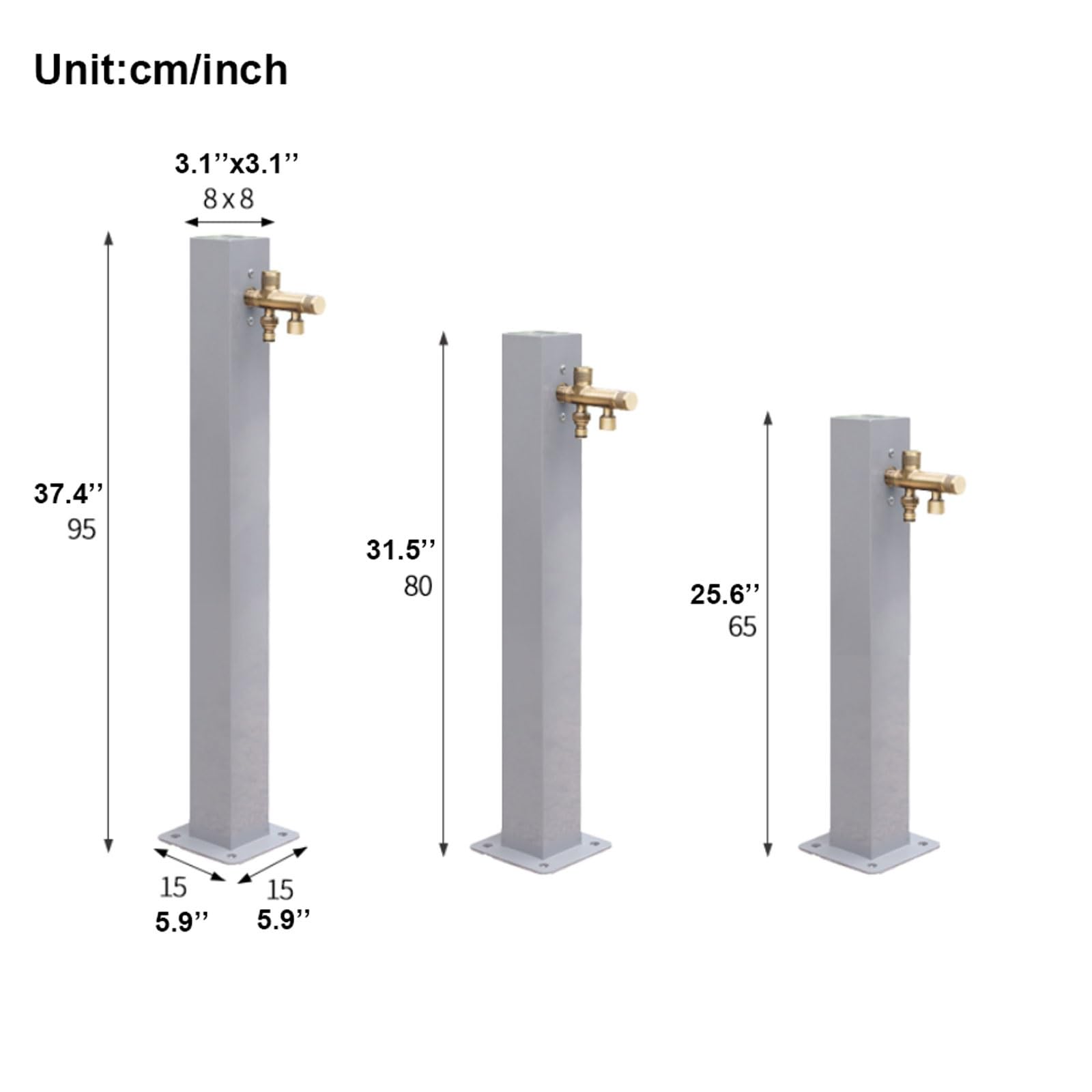 Edelstahl Outdoor Wasserhahn mit Doppelauslass für Garten und Schlauch