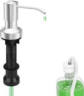 Kitchen Sink Soap Dispenser Brushed Nickel Countertop Soap Dispenser Pump with 47" Extension Tube Kit and 17 Oz Bottle Built in Bathroom Sink Soap Dispenser Dish Soap Pump