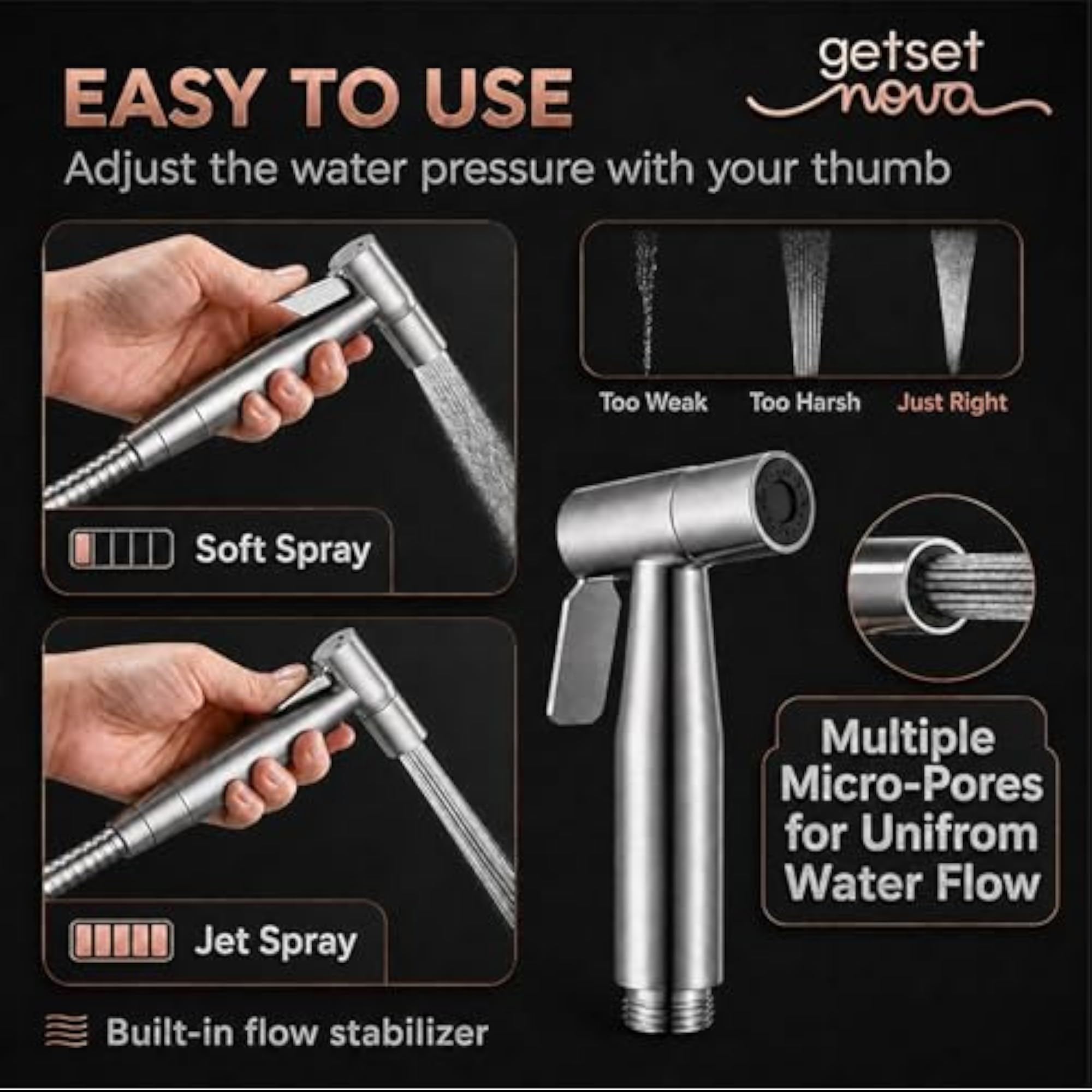 Health Faucet Stainless Steel Handheld Bidet