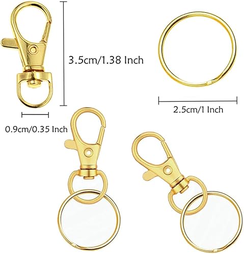 Miniatura 4 de 60 ganchos giratorios dorados de alta calidad con llaveros, ganchos de clip para llavero, cierres de pinza de langosta para llavero, fabricación de