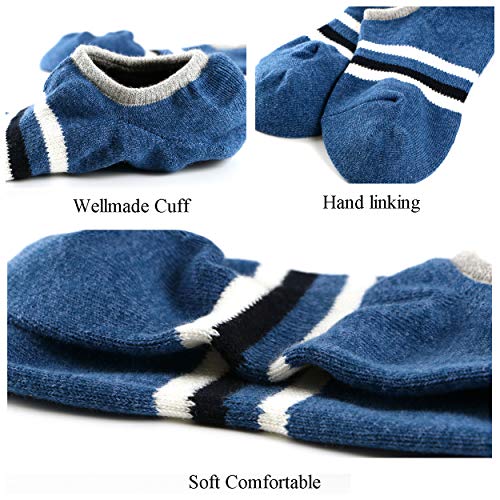 Low Cut No Show Socks Upgraded 6 Pairs Mens Casual Invisible Air Fresh Cotton Reinforced Sock Size M:8~11