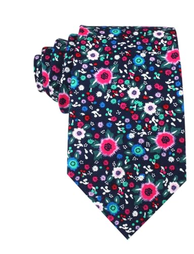 Image of OTAA Floral Necktie Casual Ties for Men - Perfect Neck Tie for Groomsmen Wedding Ties or Formal Occasions