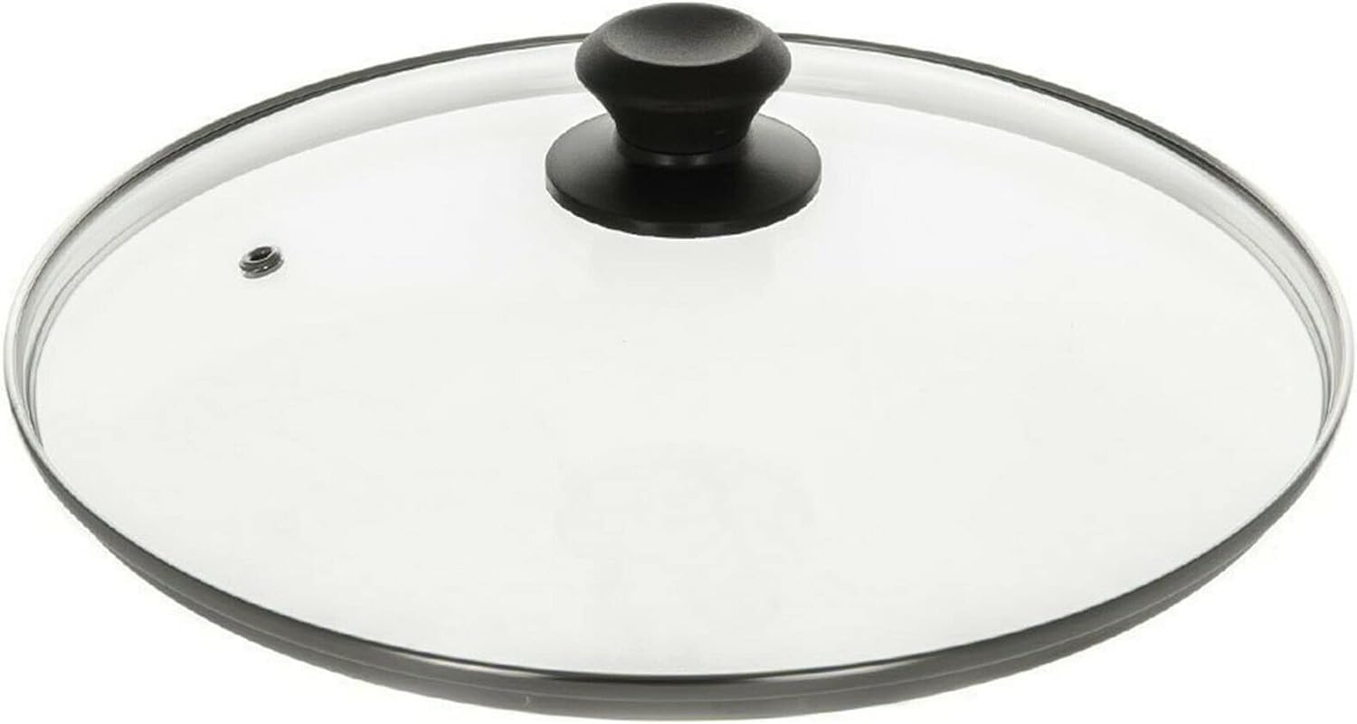 Universal Tempered Glass Lid Replacement Cover for Frying Pans, Saucepans, Pots, Skillets, and Casseroles – Vented Lid, Heatproof Knob with Screws (32cm)