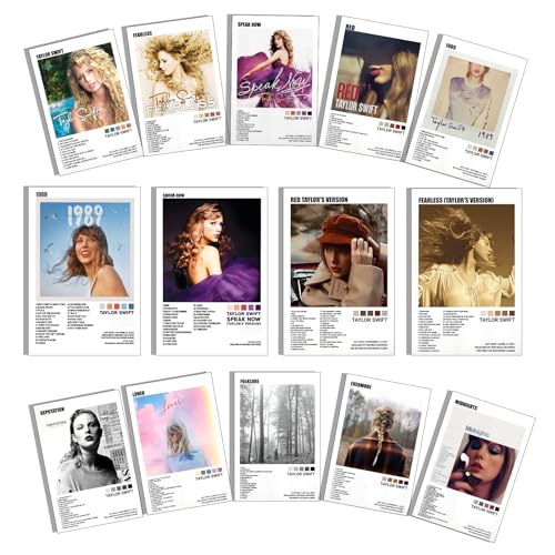 Taylor Album Cover Poster for Walls Merch Swift Canvas Posters Aesthetic Wall Art Print for Room Decor set of 14 Pcs for Boys Girls Teens 8x12 inch Unframed