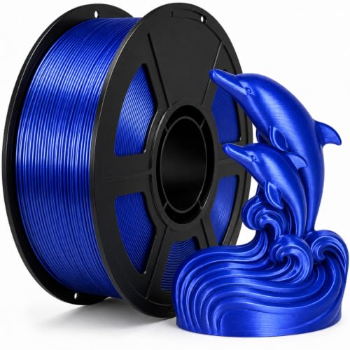 Hynqaro Silk PLA Filament 1.75mm, 3D Printer Filament 1kg (2.2lbs) Blue