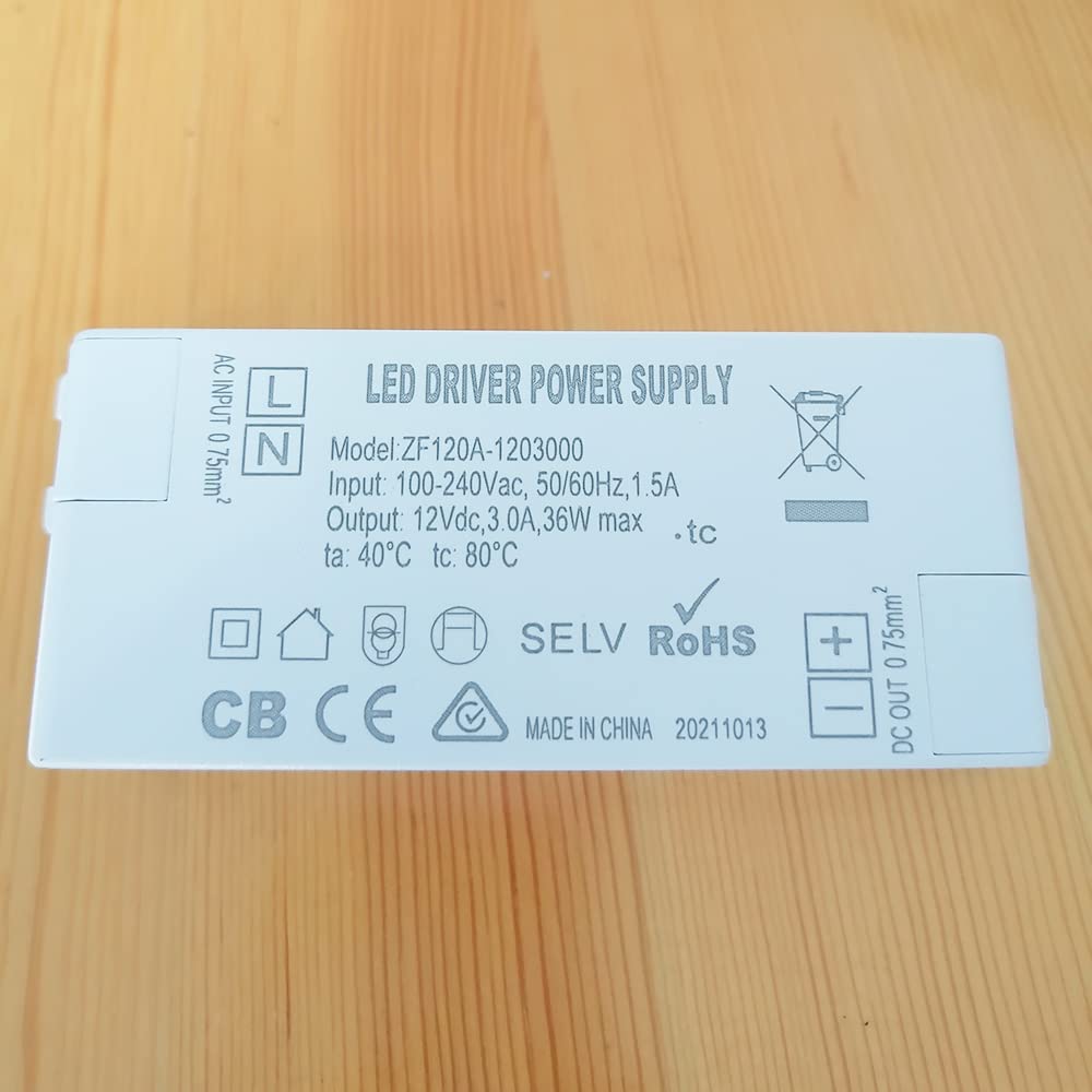 ZF120A-1203000 Alimentation Driver LED 36W for Lampes Fluorescentes Enterrées 12VDC Boutons-poussoirs