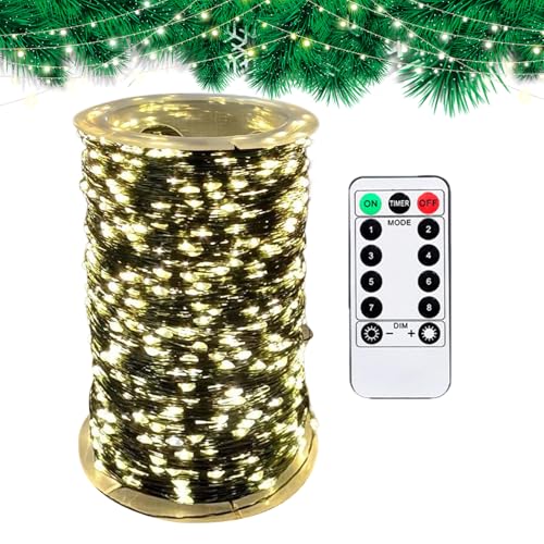 Guirlande LED Noël 300 lampes télécommandée étanche pour jardin et patio
