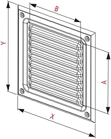 Metal Antique Silver Air Vent Grille 295mm x 295mm with Fly Screen/Mesh/Net Ventilation Cover 12" 300mm MTA10ANSR - Image 3