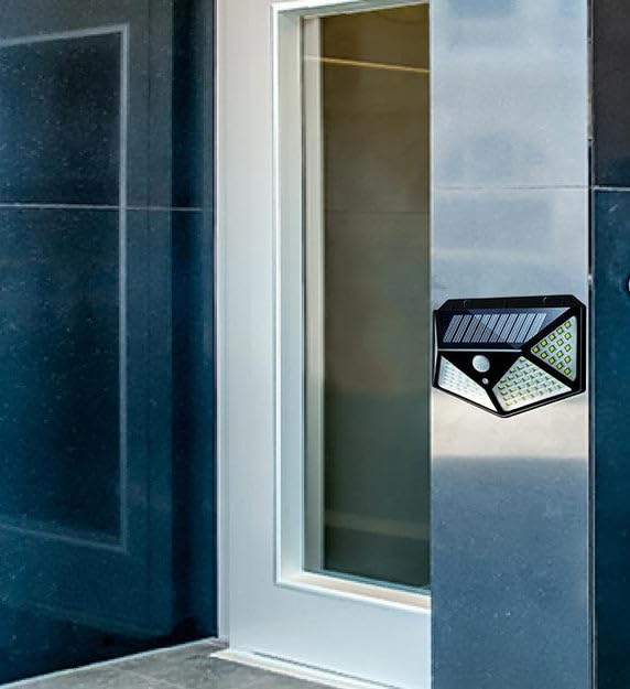 Image of Outdoor Solar Lamp 100 LED Solar Light PIR Motion Sensor Wall Light Waterproof Solar Powered Sunlight