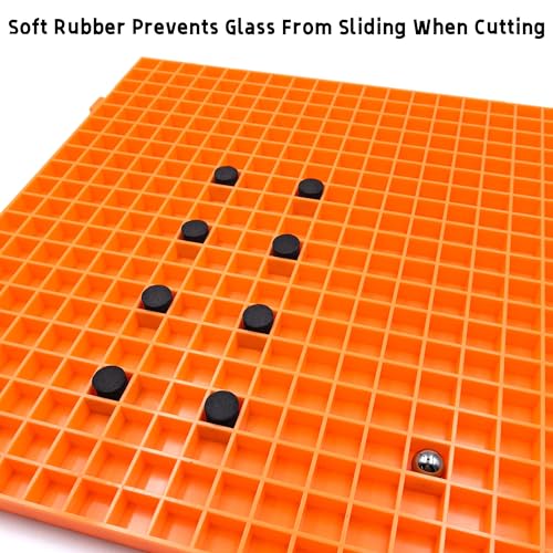 stained glass cutting mat solid bottom plastic grid orange 1 pack