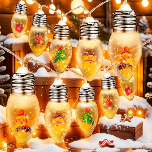 Weihnachtsbeleuchtung 20 LED Weihnachtsbaum Schneekugel Lichter...