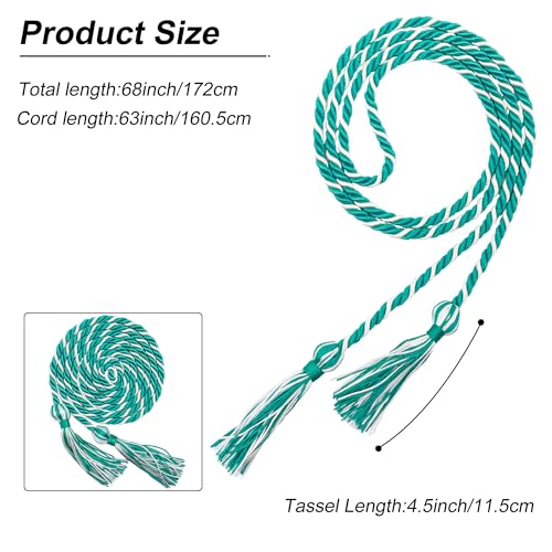 Image of GraduationMall Graduation Honor Cord 68 inch TurquoiseWhite