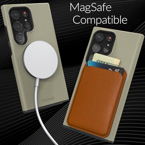 Image of Crave for Samsung Galaxy S24 Ultra Case, Compatible with MagSafe Shockproof Protection Dual Layer Case for Samsung Galaxy S24 Ultra (6.8 inch) - Sand