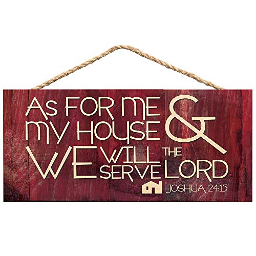As For Me and My House Wooden Sign with Jute Rope Hanger