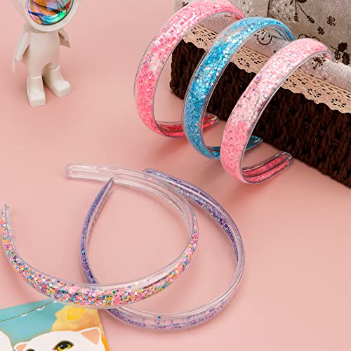 Yission 5Pcs Glitter Headbands For Girls Kids Star Headbands Sparkly Head Bands Rainbow Hairband Toddler Headband Cute Hair Accessories For Girls #TOP6