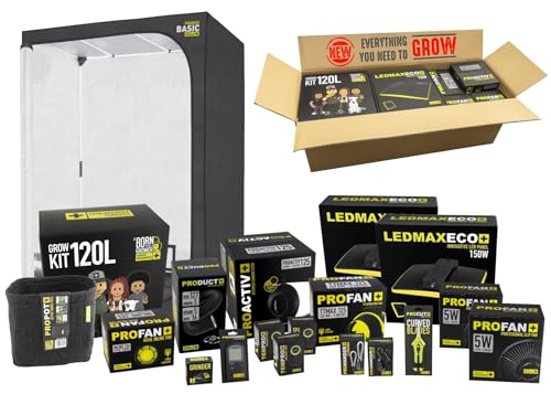 GARDEN HIGHPRO GROWKIT 120L | Grow Kit | Kit Cultivo | Armario Cultivo Indoor | Extractor 125mm | Filtro carbón | Ventilador 5W | Combiduct | Tijeras