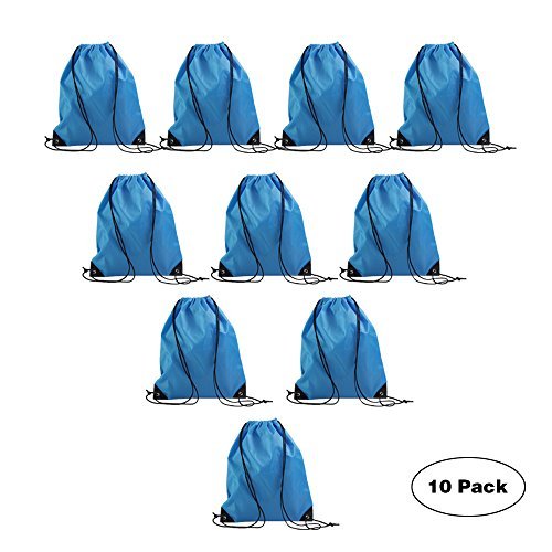 LIHI Bag 10 Pack Ripstop Paty Favor Drawstring Backpack Goody Gift Team Bags