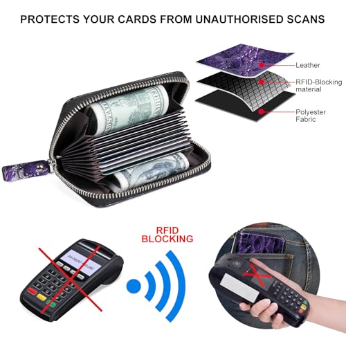 Image of Credit Card Wallet, RFID Card Case Wallet, Zipper Card Cases Holder for Men Women, RFID Blocking, KeyChain Wallet, Compact Size Card Organizer Case for Women