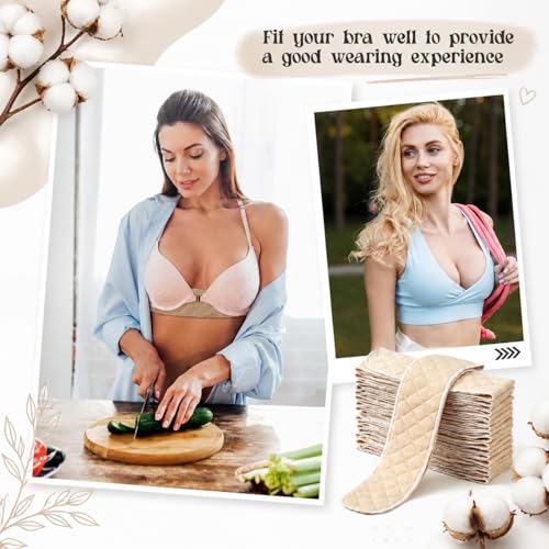 Image of Toulite 20 Pcs Bra Liners for Sweat, 3 Layer Washable Rectangle Cotton Under Breasts Pads for Women Absorb Sweating