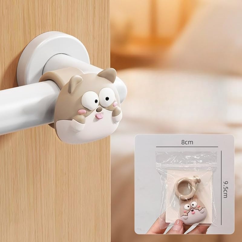3 almohadillas de silicona para manija de puerta, protector de pared, protector de puerta, protector de perilla anticolisión para ventana del hogar y dormitorio (blanco, azul y caqui) — view 4