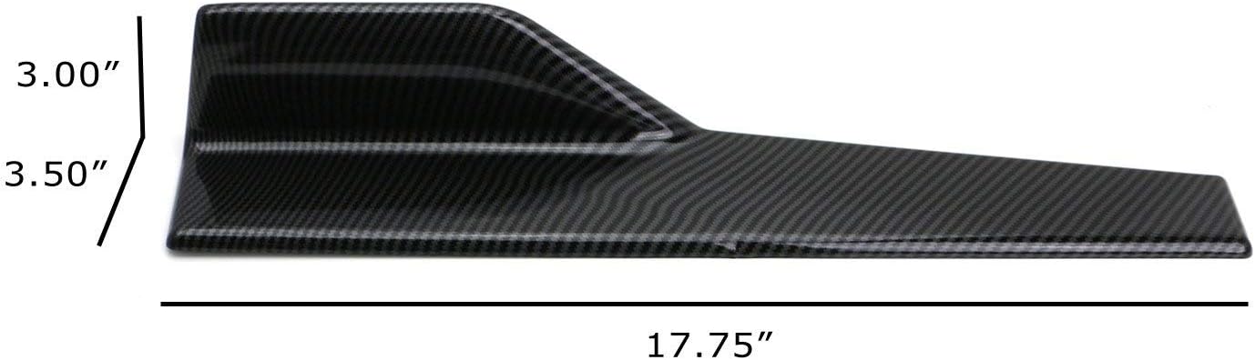 iJDMTOY Left/Right Black Carbon Fiber PP Universal Rear Side Skirt Winglets Diffusers Compatible with Car Truck SUV