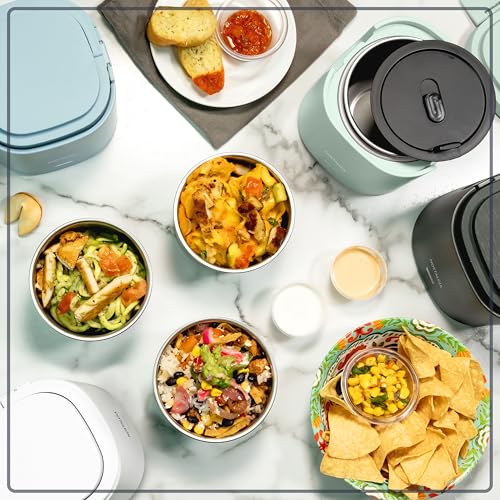 Nostalgia Portable Heated Lunch Box – 2.5-Cup Stainless Steel Food Warmer – Detachable Cord, Leak-Proof Lid, Carry Handle – Portable for Work & Travel – Black Berry - image 8