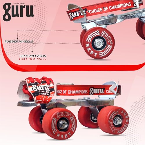 Image of GURU Baby Roller Skates for Kids, Adjustable Quad Skates in Blue