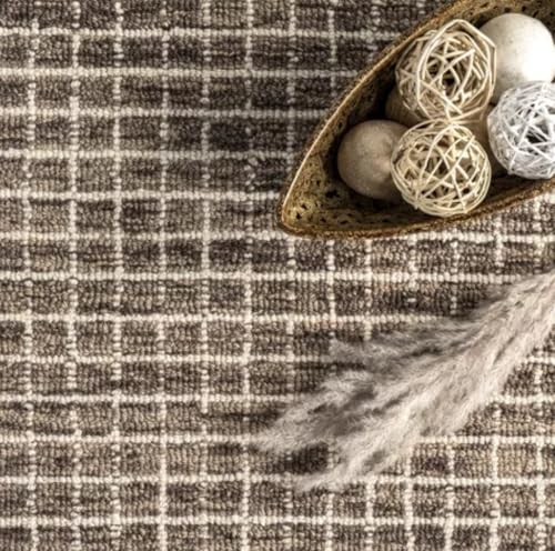 Image of Spectrum Pattern Wool Carpet with Loop Texture Yarn Anti Shedding Carpet Size 5x7 Feet A0 Brown Color
