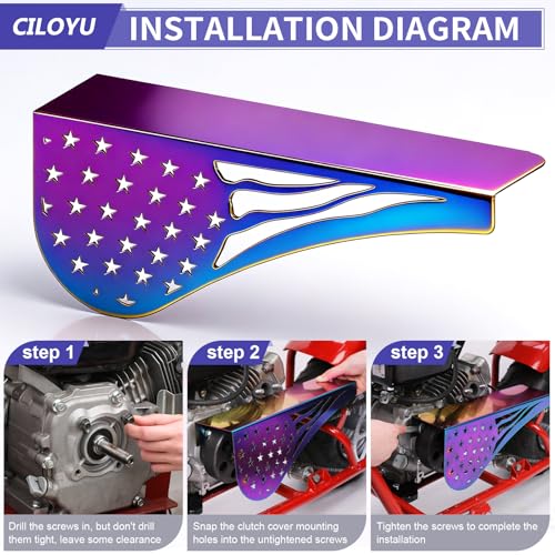 Image of Mini Bike Chain Guard 212 Clutch Cover Compatible with Predator 224 Engine Baja Doodlebug DB30 Monster Mega Moto 80 105cc Coleman CT200U CT200U-EX BT200X CT100U CC100X Motovox Minibike Parts