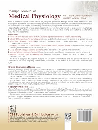 Image of MANIPAL MANUAL OF MEDICAL PHYSIOLOGY WITH CLINICAL CASE SCENARIOS IN QUESTIONS ANSWER FORMAT (PB 2026) ISBN - 9788199209602
