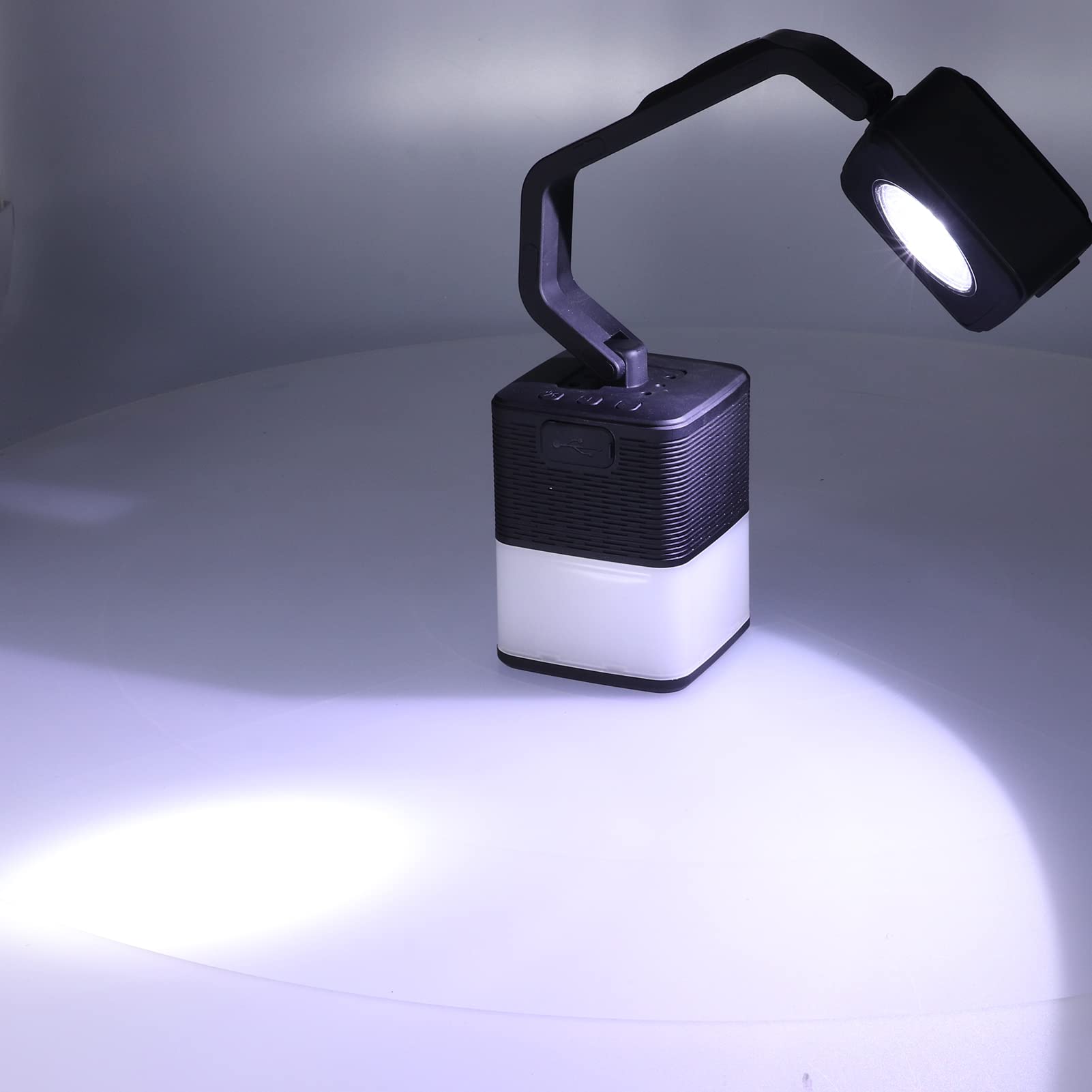 Lampka kempingowa Vomeko, wielofunkcja lampy namiotowej, lampa awaryjna, latarka USB z lampą awaryjną głośnikową, do oświetlenia zewnętrznego (,)