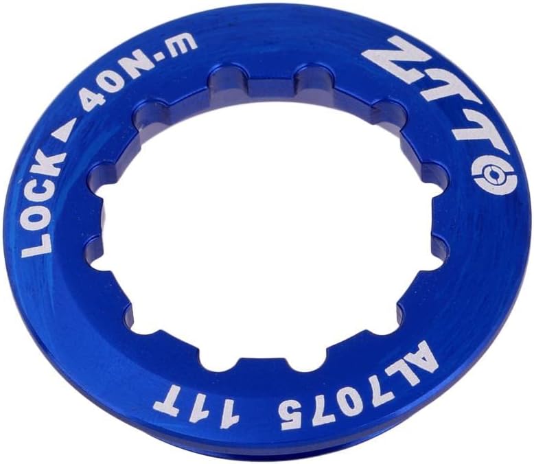 Ultra Mountain Bike Cassette Cover Lock for 8/9/10/11 Speed Flywheel - Steel - Track/Fixed Gear - Fits Road/Folding Bikes - Blue, Red, Gold, Titanium - Cycling Accessor - Blue