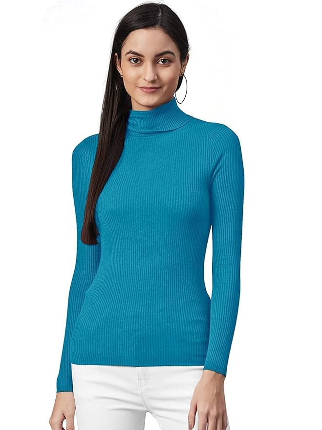 r lon Ron Ribbed Sweatshirt Winter Wear streachble Highneck/Full Sleeves Tops for Women and Girls-picture-53