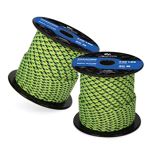 Abma Cord Paracord 425 lbs 3mm 100% Nylon 30M - Dragonfly, Multi Color-dragonfly, 30 Meters