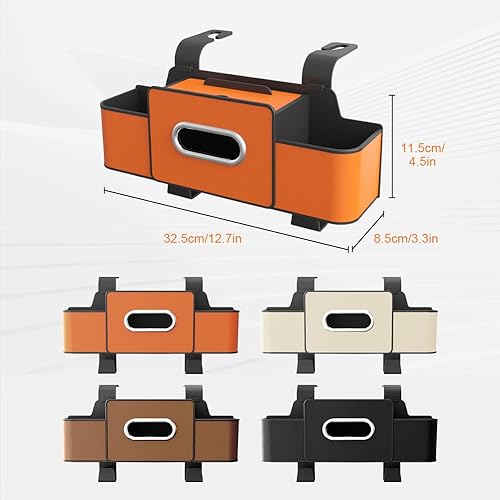 Miniatura 6 de PUSKIU Organizador y caja de almacenamiento para automóvil, organizadores de automóvil y caja de almacenamiento para asiento trasero, organizador de