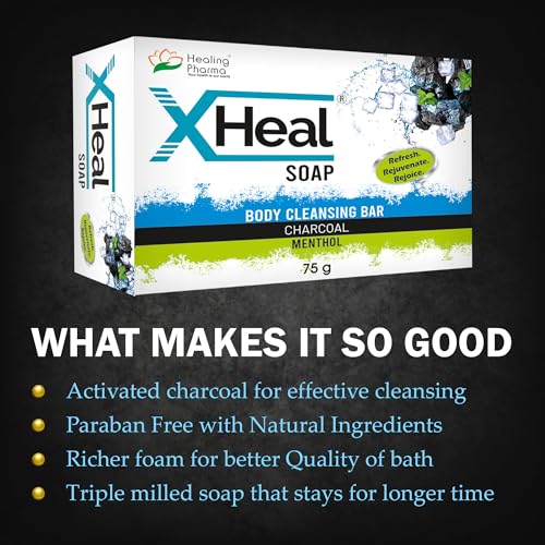 Image of Healing Pharma - XHeal Activated Charcoal Deep Cleansing, Tan Removal & Skin Whitening | For Men & Woman - 75g