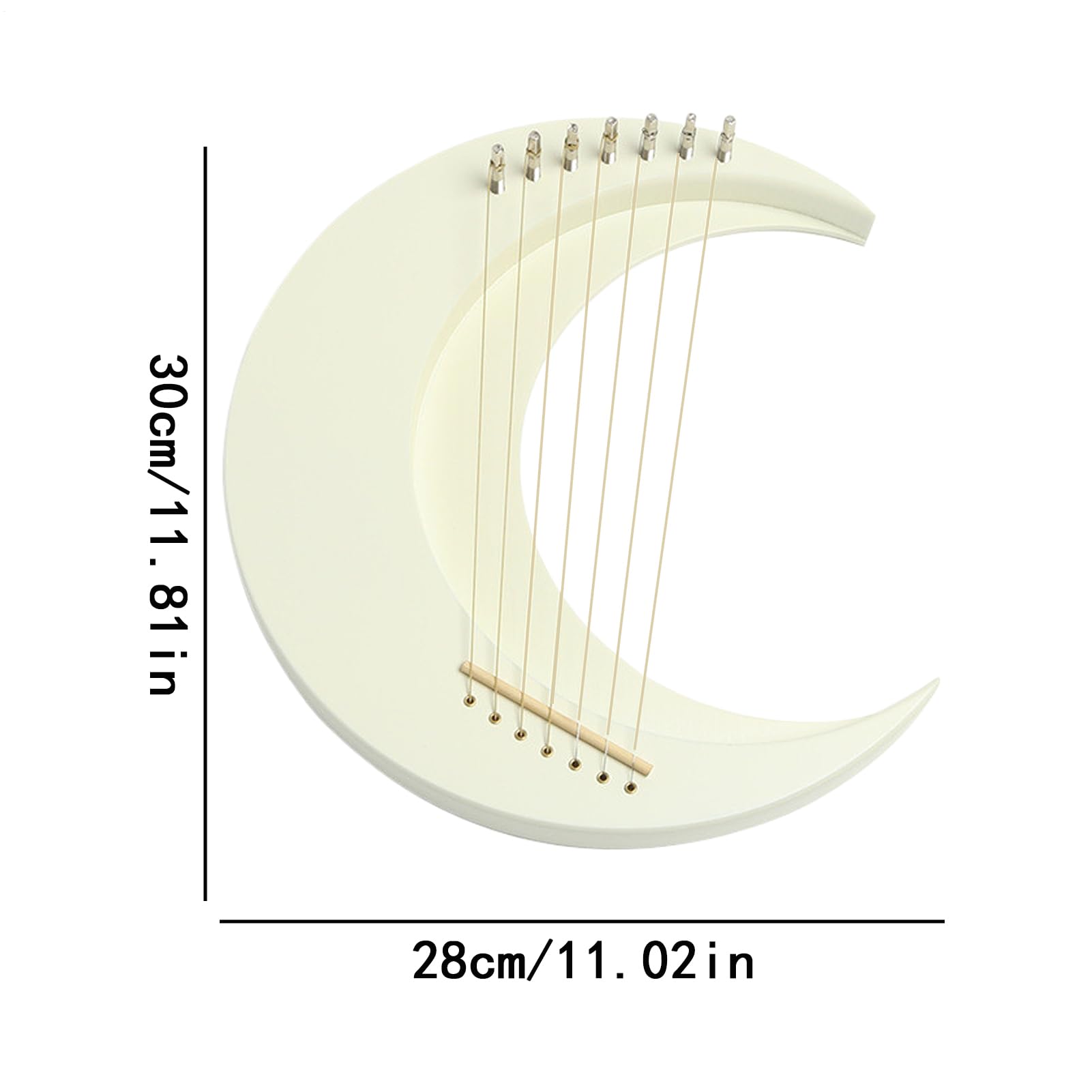 Arpa a corda, strumento a corda per arpa - Arpa a lira in legno | Moon 7 corde Pianoforte a lira,Strumento arpa a con chiave di accordatura Strumento musicale per concerto