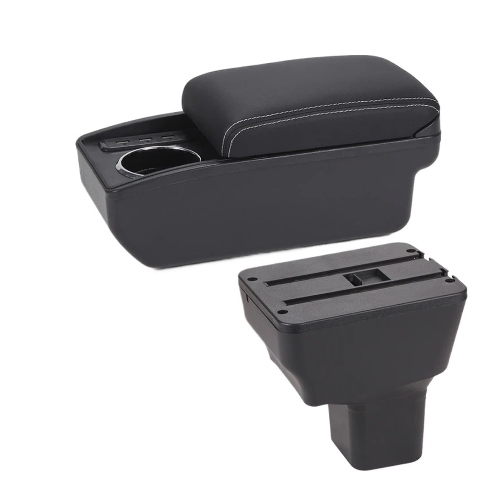 Ggwqoops Car Armrests For Nissan For Kicks 2016-2024 Interior Dedicated Retrofit Auto Storage Box Car Accessories Armrest Box(B3 Black white 6USB)