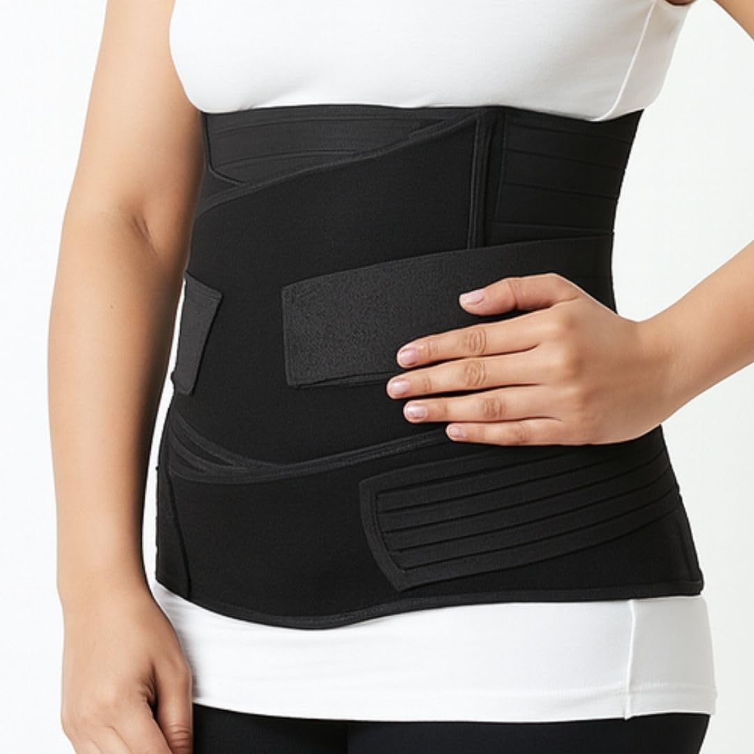 Helsefit 3-in-1 Postpartum Belt After Delivery for Women – C-Section Belt Postpartum & Belly Wrap for After Delivery Recovery – Adjustable Postpartum Belt, Maternity Belt for Waist, Pelvis & Tummy Support (Free Size) (BLACK)-image-19
