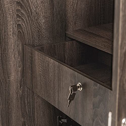 Image of Wakefit Wardrobe | 1 Year Warranty | Engineered Wood Almirah, Cupboard for Clothes Storage | 3 Door, Mirror, 1 Drawer, 1 Hanging Space | Gingham - Napa Oak