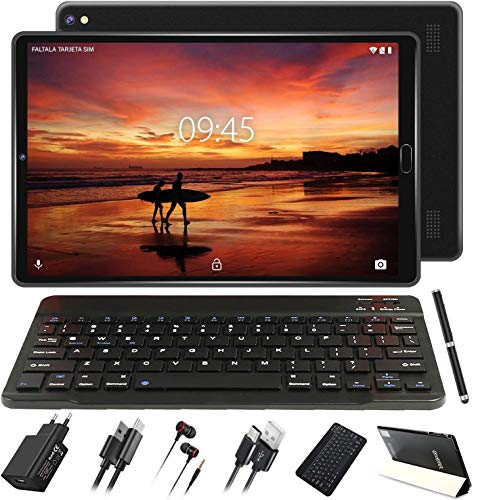 GOODTEL Tablet 10 Pollici Android 10.0 Pro Tablets Android con Processore 8-Core 1.6GHz 4GB RAM+64GB ROM / Doppia Fotocamera / WiFi / Bluetooth / GPS / MicroSD 4-128GB, con Tastiera Bluetooth