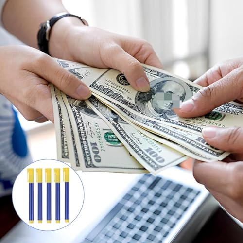 JFangZHZH Geldprüfer Stift,5 Stück Geldscheinprüfer Stift,für GeschäFte,Kleinbetriebe,EinzelhandelsgeschäFte,Zur EchtheitsprüFung Verschiedener Banknoten