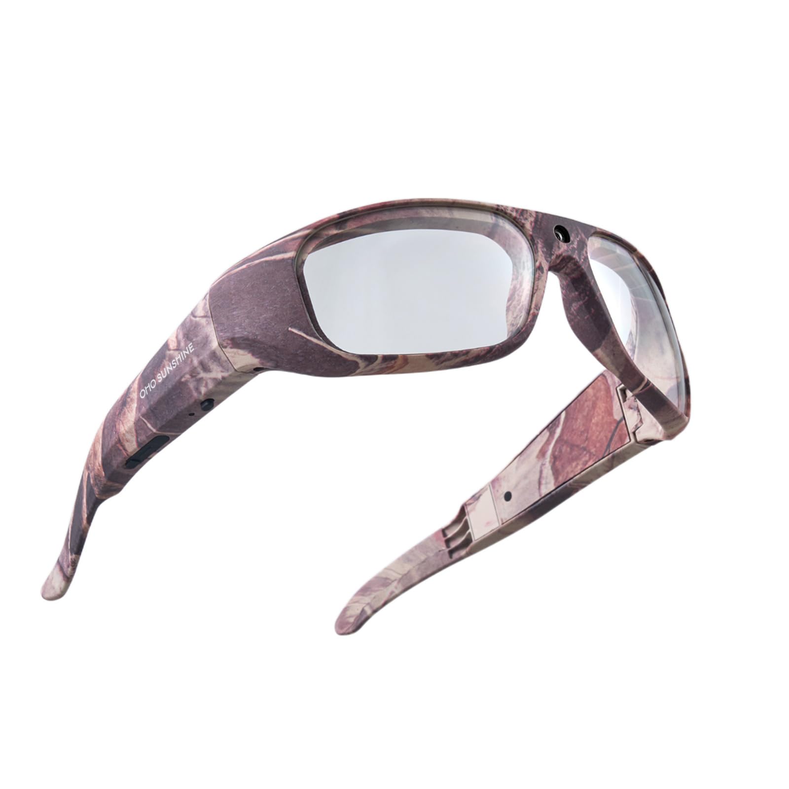 OhO sunshineSmart Sunglasses with Camera,4K Pro 24M Resolution H.265 Glasses with Built-in 128G Memory,Safety Sunglasses in Camouflage for Outdoor & Hunting