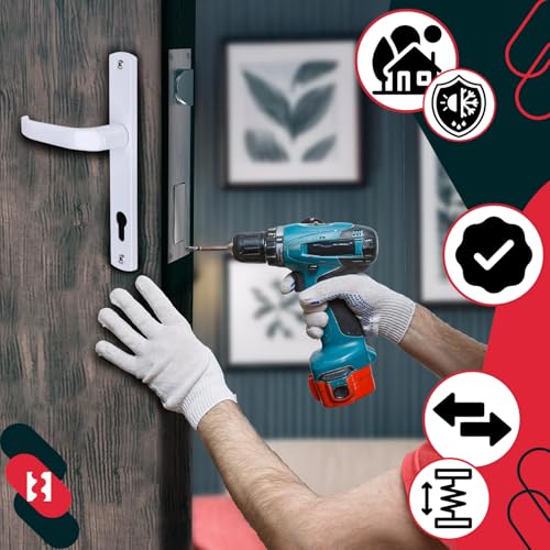 KOTARBAU® Türdrücker-Türknauf Satz 92 mm Langschild Weiß Profilzylinder für Türen Tore Pforten