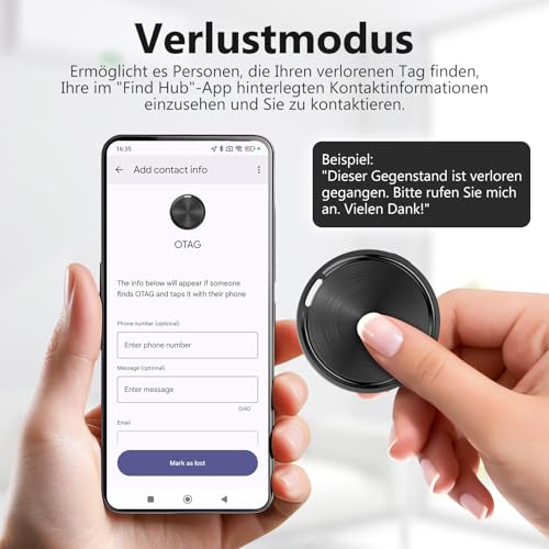 GPS Smart Tracker Tag für Android, Schlüsselfinder KeyFinder kompatibel mit Google Mein Gerät Finden APP (Nur Android), Bluetooth Tracker für Schlüssel, Gepäck, Taschen & Koffer (4Pack)