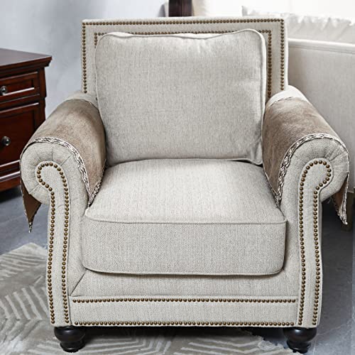 Minjiatex Couch Arm Covers,Non-Slip Lace Sofa Arm Covers Set Of 2 Washable Sofa Armrests Covers For Living Room Recliner Chair Arm Covers Protectors For Leather Sofa Armrest Slipcover (Hzw-Brown) #TOP5