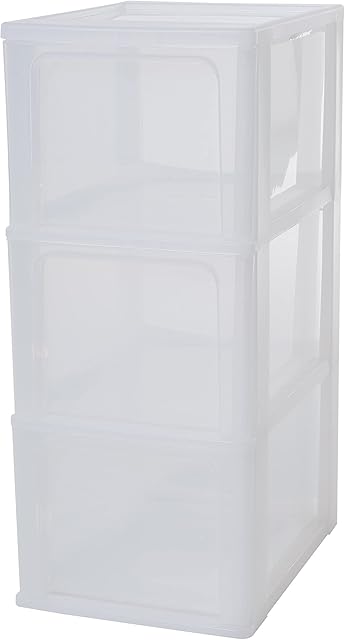 Iris Ohyama, Storage chest, Organizer, 3 drawers of 13 L, A4 size documents, see through drawers, office, living room - Organizer Chest OCH-2300 - White