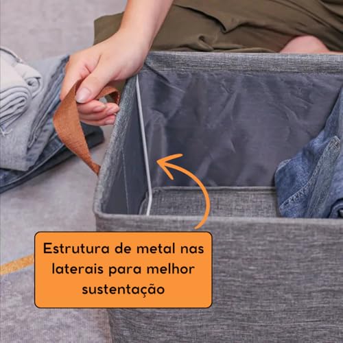 Cesto Caixa Organizador Guarda Roupas Dobrável Multiuso Com Alça Para Brinquedos (4)